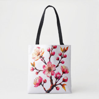 Polygon Kirschblüten Kunst Tasche