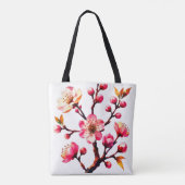 Polygon Kirschblüten Kunst Tasche (Rückseite)