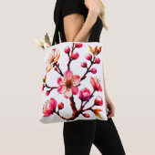 Polygon Kirschblüten Kunst Tasche (Von Nahem)