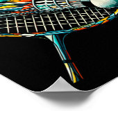 Polygon-Kunst-Badminton-Spieler-Shuttle-Badmintons Poster (Ecke)