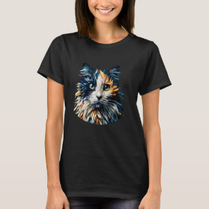 Polygon-Kunst Balinesische Katze Langhaar Siam T-Shirt