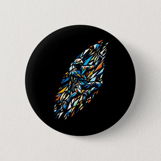 Polygon Kunst Felsenkletterer Klettern Bouldern Bo Button (Vorderseite)