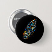 Polygon Kunst Felsenkletterer Klettern Bouldern Bo Button (Vorne & Hinten)
