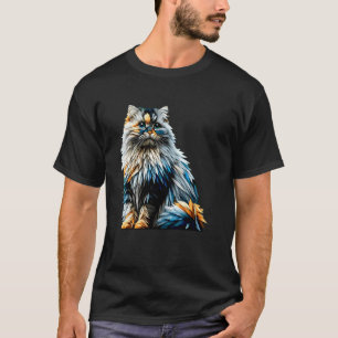 Polygon-Kunst Himalaya-Katze Perser T-Shirt