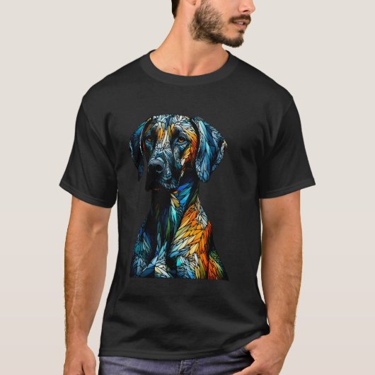 Polygon-Kunst Rhodesian Ridgeback Ridgebacks T-Shirt (Vorderseite)