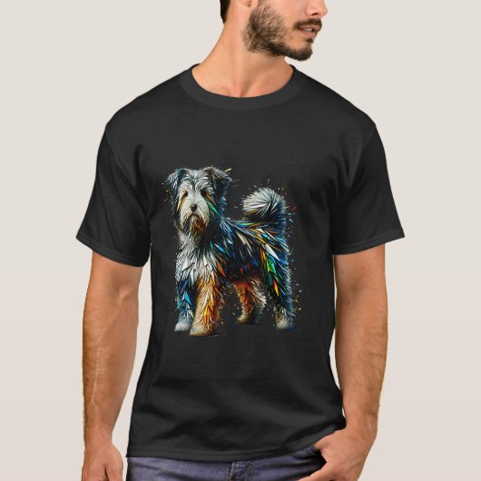 Polygon-Kunst Tibet-Terrier T-Shirt (Vorderseite)