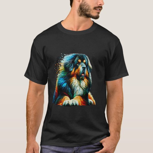 Polygon-Kunst Tibetischer Mastiff T-Shirt (Vorderseite)