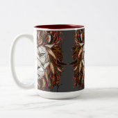 Polygon Lion | Farblich Zeichnend | Lion Coffee Ta Zweifarbige Tasse (Links)