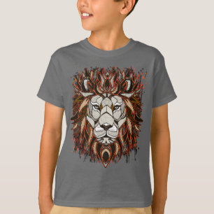 Polygon Lion Farblich Zeichnend Lion T - Shirt