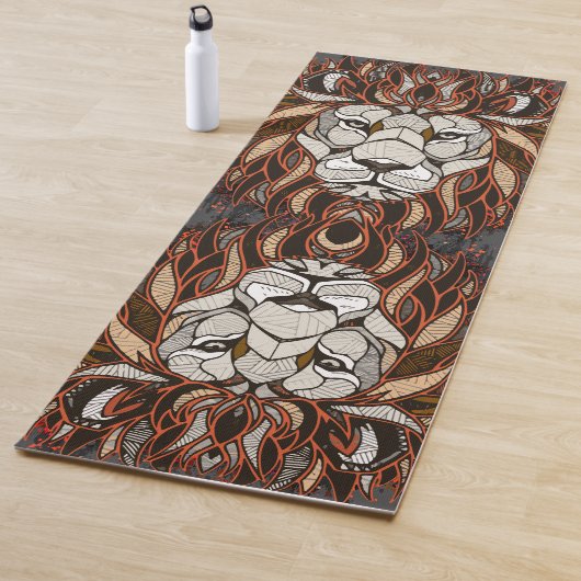 Polygon Lion | Farblich Zeichnend | Lion Yoga Mat Yogamatte (Beispiel)