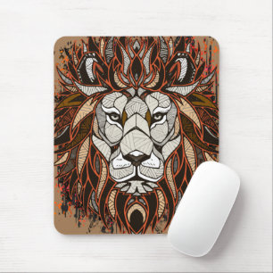 Polygon Lion Mousepad   Farblich Zeichnend   Löwe