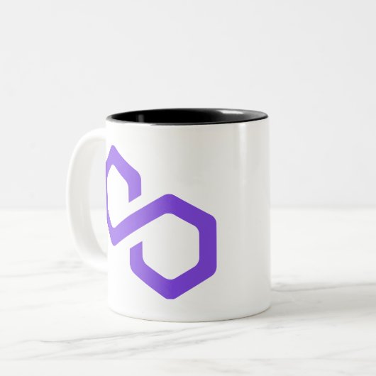 Polygon-Logo Zweifarbige Tasse (Vorderseite Links)