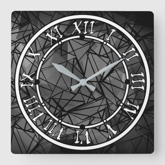 Polygon, Malerei Quadratische Wanduhr (Vorderseite)