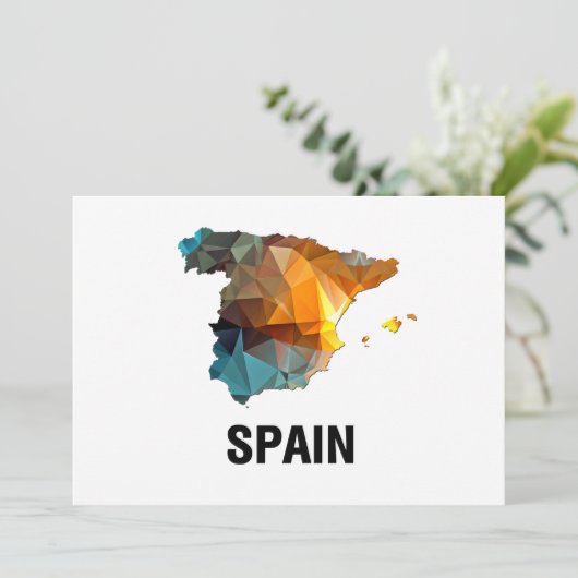 Polygon Mosaic Karte von Spanien (Stehend Vorderseite)