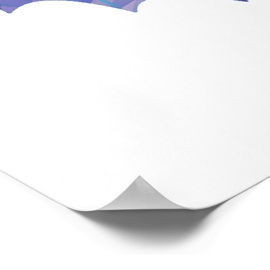 Polygon Mosaic Nautilus Muschel Blau & Lila Poster (Ecke)