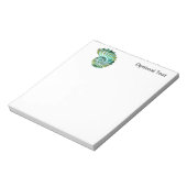 Polygon Mosaic Nautilus Muschel Blue & Green Notizblock (Rotiert)