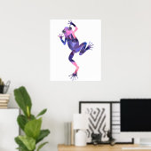 Polygon Mosaik Kletterfrosch Pink & Lila Poster (Heimbüro)