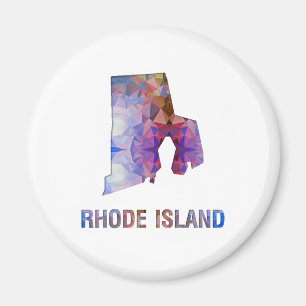 Polygon-Mosaik-Staats-Karte RHODE ISLAND Magnet