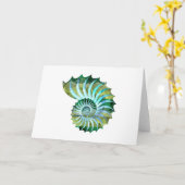 Polygon-Mosaiknautilus-Muschel blau u. grün Karte (Gelbe Blume)