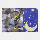 Polygon Owl und Starry Night Sky Handtuch (Horizontal)