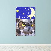 Polygon Owl und Starry Night Sky Leinwanddruck (Insitu (Holzboden))