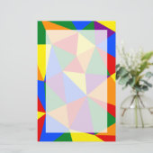 Polygon-Regenbogenmuster Briefpapier (Stehend Vorderseite)
