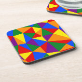 Polygon-Regenbogenmuster Getränkeuntersetzer (Linke Seite)