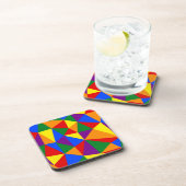 Polygon-Regenbogenmuster Getränkeuntersetzer (Rechte Seite)
