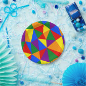 Polygon-Regenbogenmuster Pappteller (Party)