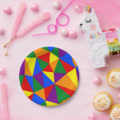 Polygon-Regenbogenmuster Pappteller (Party)