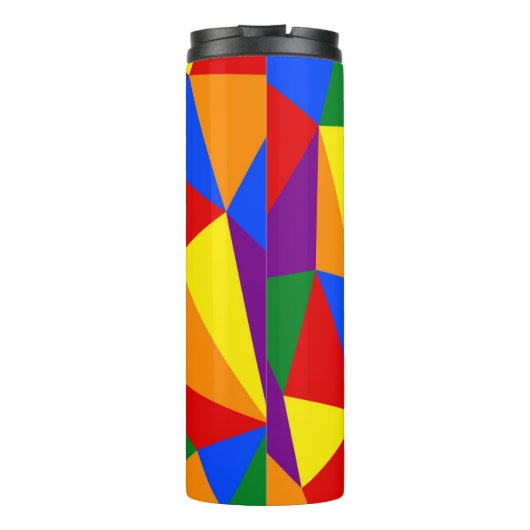 Polygon-Regenbogenmuster Thermosbecher (Rückseite)