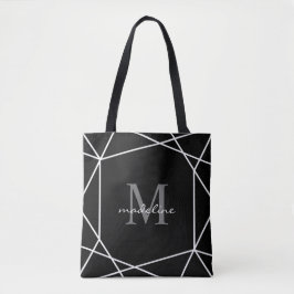 Polygon Silver Black and White Monogram Tasche