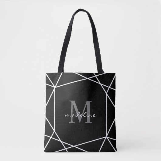 Polygon Silver Black and White Monogram Tasche (Vorderseite)