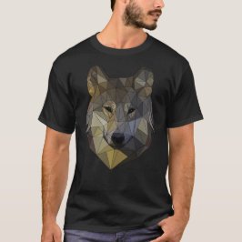 Polygon Wolf dreieckige Mosaik Formen Polyart T-Shirt