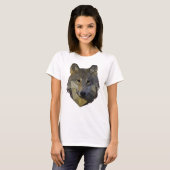 Polygon Wolf dreieckige Mosaik Formen Polyart T-Shirt (Vorne ganz)
