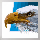 Polygonadler mit blauem Hintergrund Poster (Vorne)