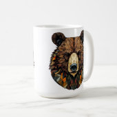 Polygonal Art of a Bear's Face Kaffeetasse (VorderseiteRechts)