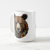 Polygonal Art of a Bear's Face Kaffeetasse (Vorderseite Links)