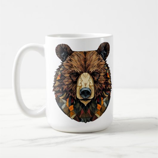 Polygonal Art of a Bear's Face Kaffeetasse (Links)