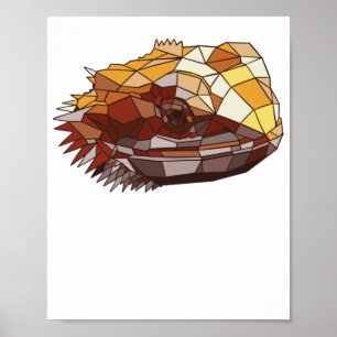 Polygonal Bartdragon Pet Reptile Lizard Poster
