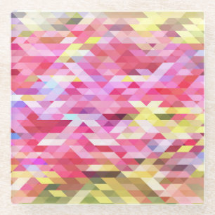 Polygonal digital, rosa abstrakt Vintag. Glasuntersetzer