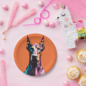 Polygonal Doberman Portrait Pappteller (Party)