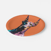 Polygonal Doberman Portrait Pappteller (Schrägansicht)
