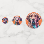 Polygonal Dog Portraits Konfetti (Rückseiten)