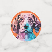 Polygonal Dog Portraits Konfetti (Klein Vorderseite)