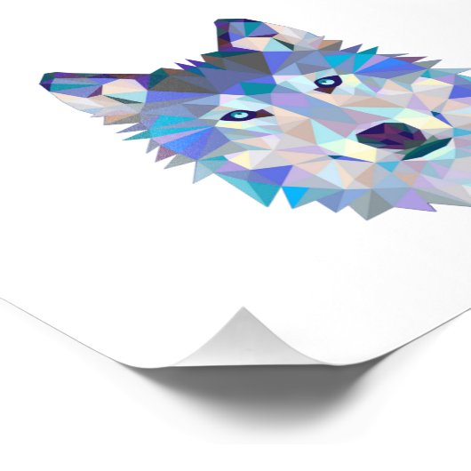 Polygonal geometric wolf head fotodruck (Ecke)