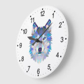 Polygonal geometric wolf head große wanduhr (Winkel)