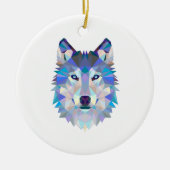 Polygonal geometric wolf head keramik ornament (Vorne)