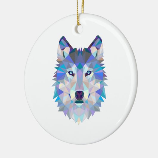 Polygonal geometric wolf head keramik ornament (Links)