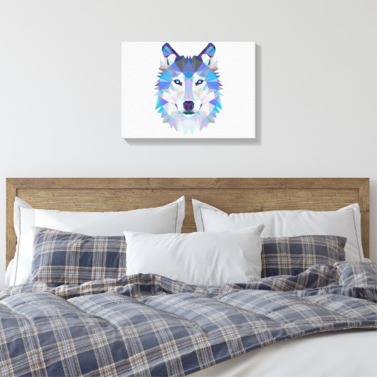 Polygonal geometric wolf head leinwanddruck (Insitu (Schlafzimmer))